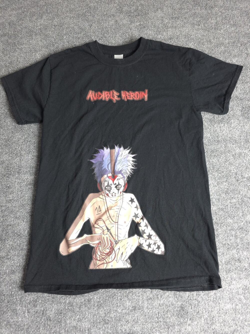 Afourteen Audible Heroin Shirt Small A14 Rap Rappers Spider Gang Black